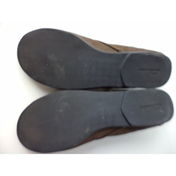 CLARKS CHOCOLATE BROWN FINE SUEDE LEATHER BALLET FLATS SHOE SZ 7M - Picture 7 of 7